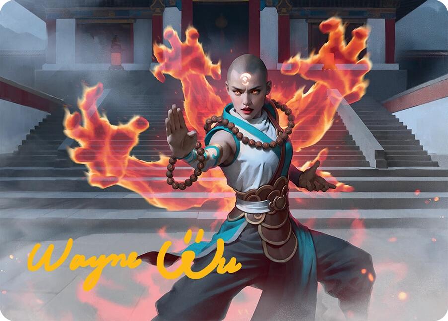 Flamehold Grappler Art Card (24/54) (Gold-Stamped Signature) [Tarkir: Dragonstorm Art Series] | Lots Moore NSW