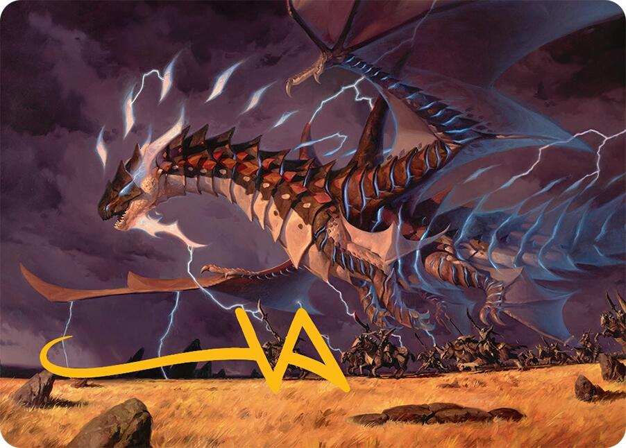 Neriv, Heart of the Storm Art Card (25/54) (Gold-Stamped Signature) [Tarkir: Dragonstorm Art Series] | Lots Moore NSW