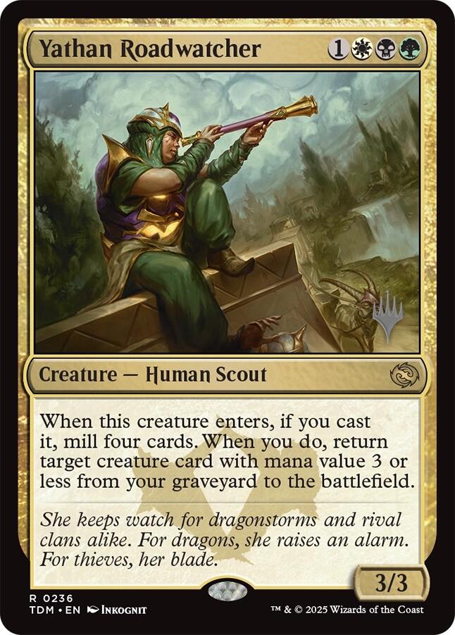 Yathan Roadwatcher [Tarkir: Dragonstorm Promos] | Lots Moore NSW
