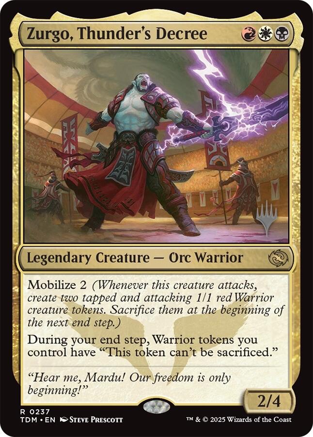 Zurgo, Thunder's Decree [Tarkir: Dragonstorm Promos] | Lots Moore NSW