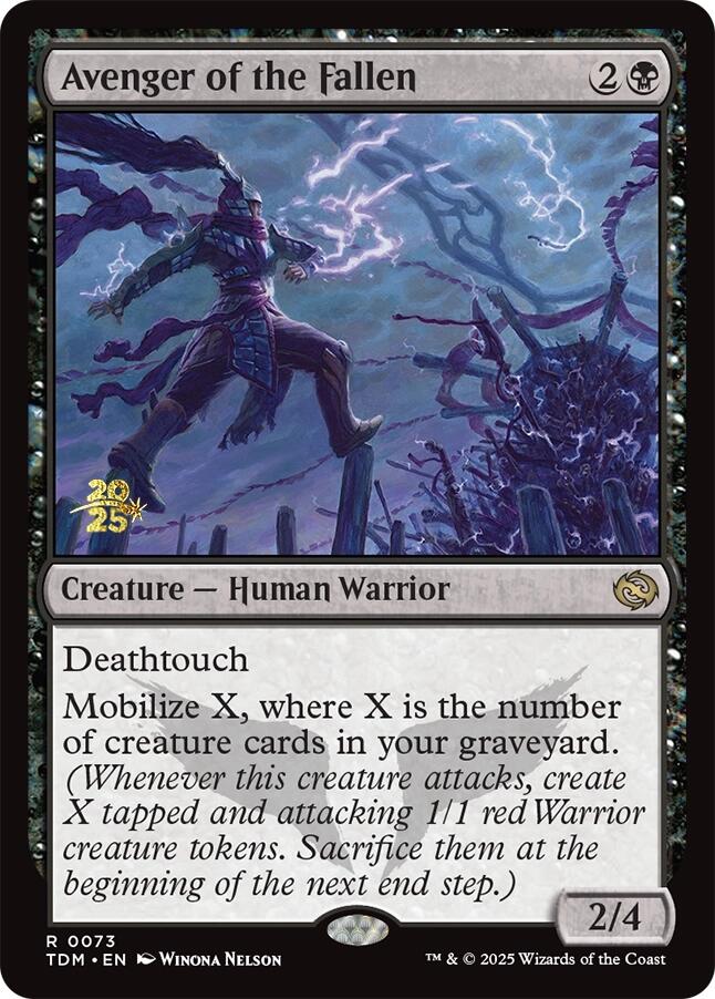 Avenger of the Fallen [Tarkir: Dragonstorm Prerelease Promos] | Lots Moore NSW
