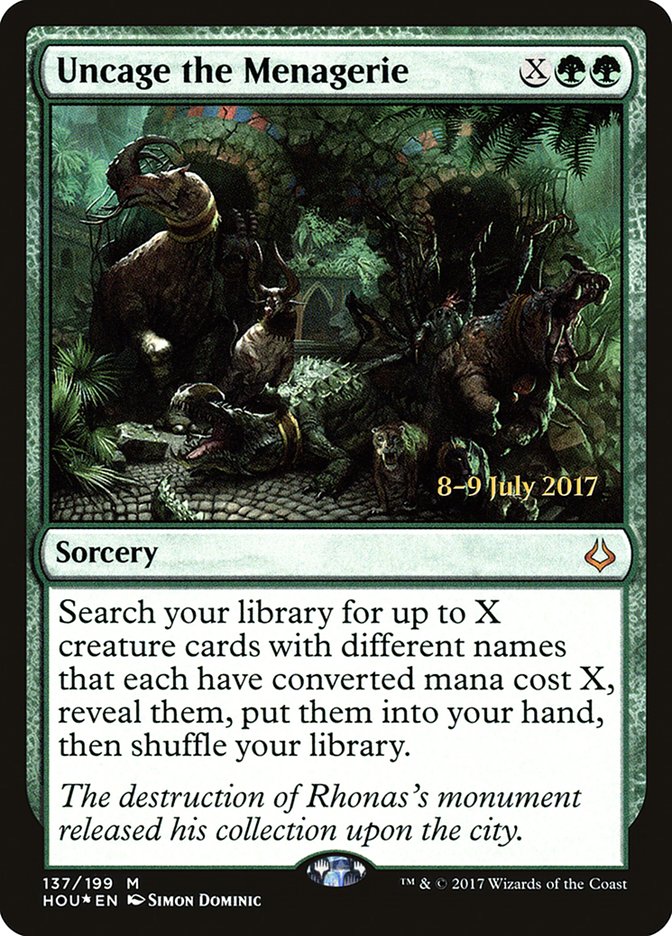 Uncage the Menagerie [Hour of Devastation Prerelease Promos] | Lots Moore NSW