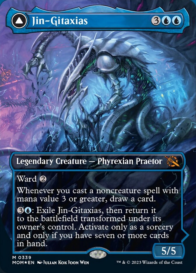 Jin-Gitaxias // The Great Synthesis (Borderless Alternate Art) [March of the Machine] | Lots Moore NSW