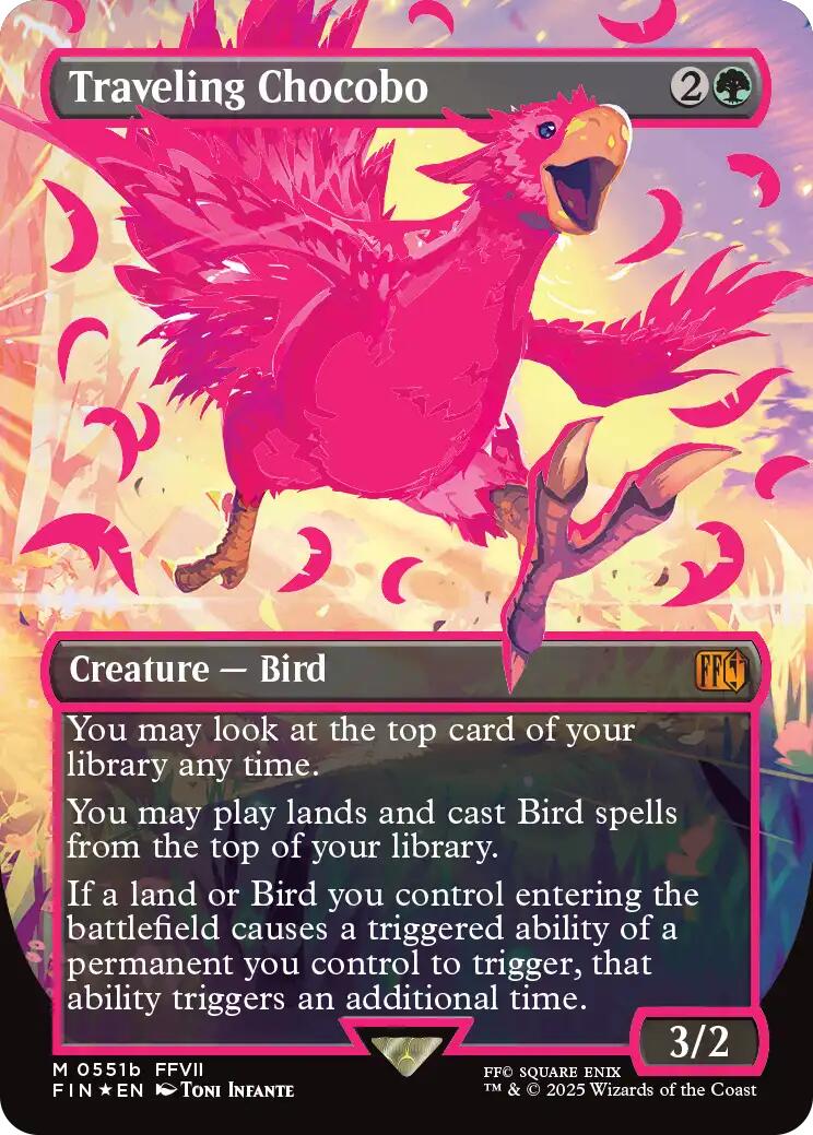 Traveling Chocobo (Borderless) (Neon Ink Pink) [FINAL FANTASY] | Lots Moore NSW