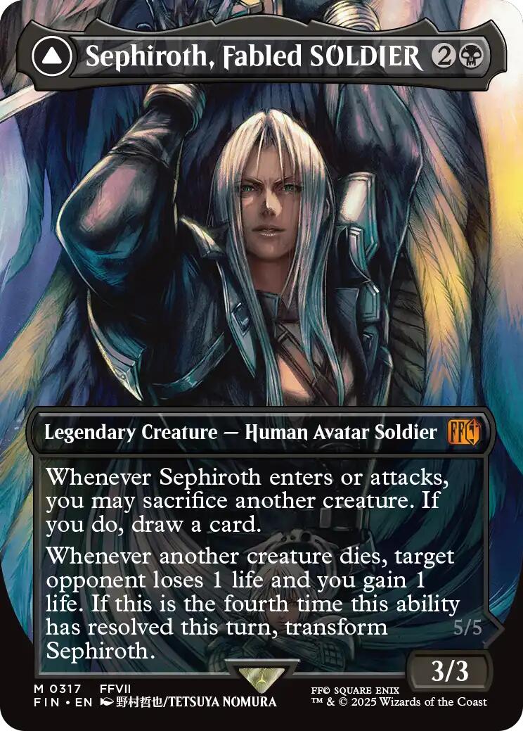 Sephiroth, Fabled SOLDIER // Sephiroth, One-Winged Angel (Borderless) (0317) [FINAL FANTASY] | Lots Moore NSW