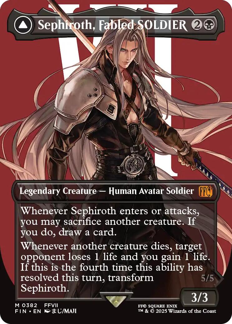 Sephiroth, Fabled SOLDIER // Sephiroth, One-Winged Angel (Borderless) (0382) [FINAL FANTASY] | Lots Moore NSW