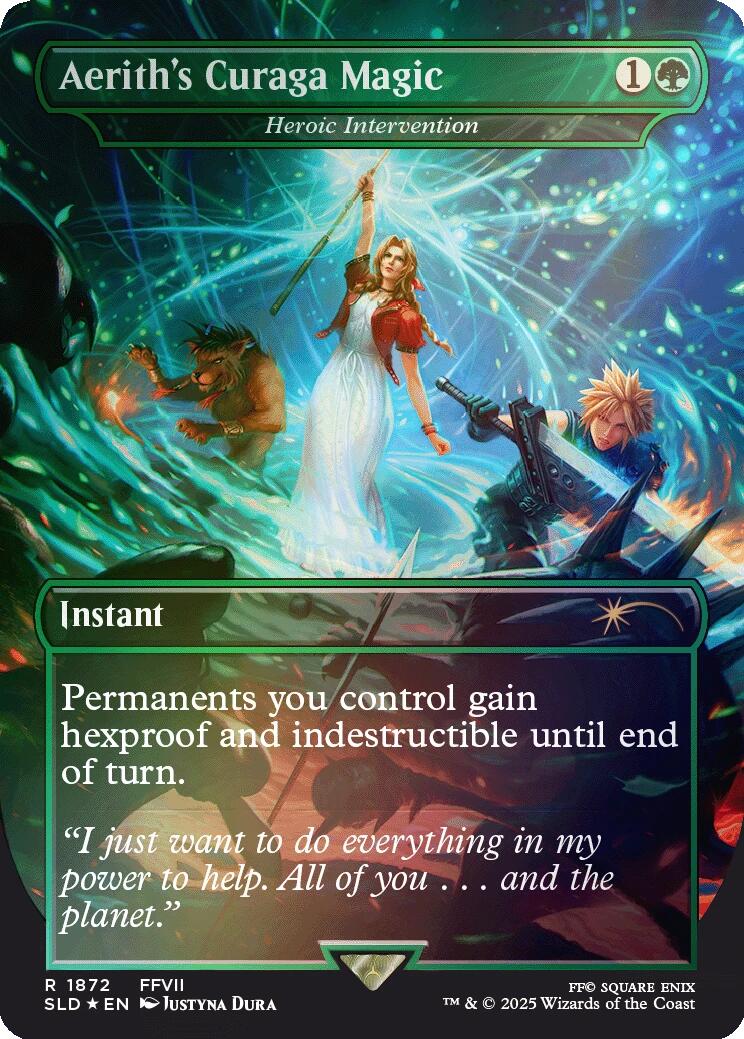 Aerith's Curaga Magic - Heroic Intervention (Rainbow Foil) [Secret Lair Drop Series] | Lots Moore NSW