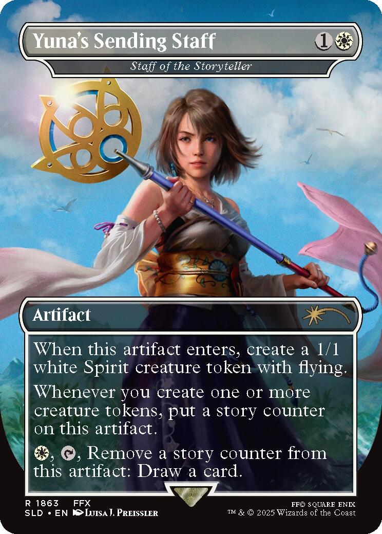 Yuna's Sending Staff - Staff of the Storyteller [Secret Lair Drop Series] | Lots Moore NSW
