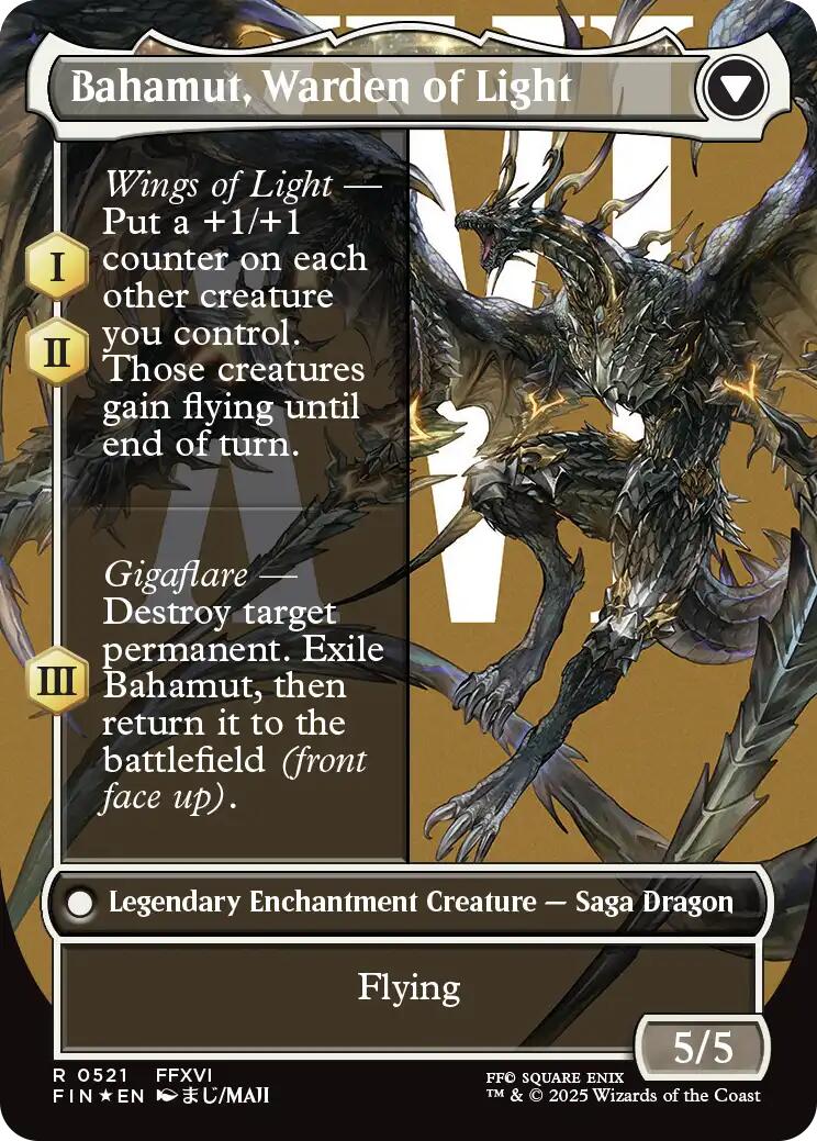 Dion, Bahamut's Dominant // Bahamut, Warden of Light (Borderless) (Surge Foil) [FINAL FANTASY] | Lots Moore NSW