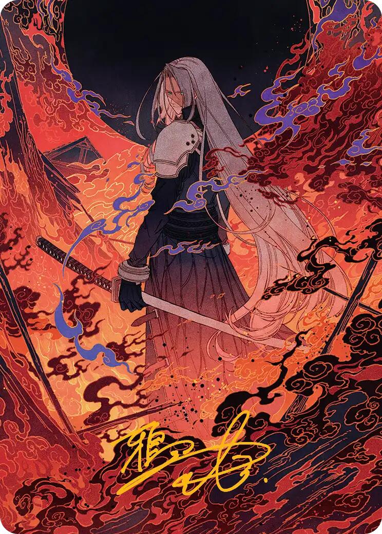 Nibelheim Aflame Art Card (Gold-Stamped Signature) [FINAL FANTASY Art Series] | Lots Moore NSW