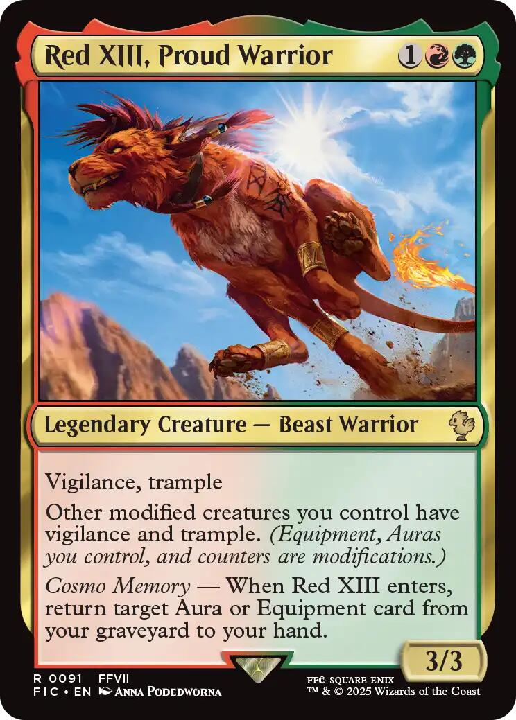 Red XIII, Proud Warrior (Surge Foil) [FINAL FANTASY Commander] | Lots Moore NSW