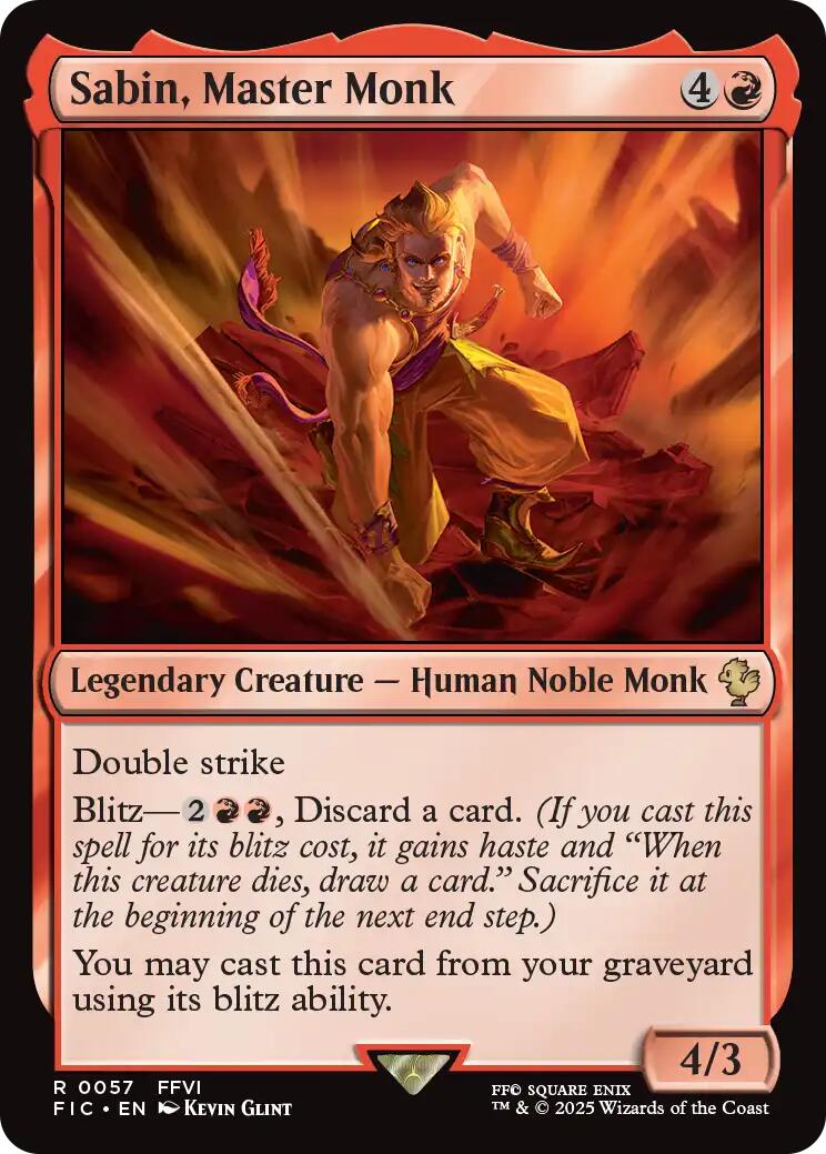 Sabin, Master Monk (Surge Foil) [FINAL FANTASY Commander] | Lots Moore NSW