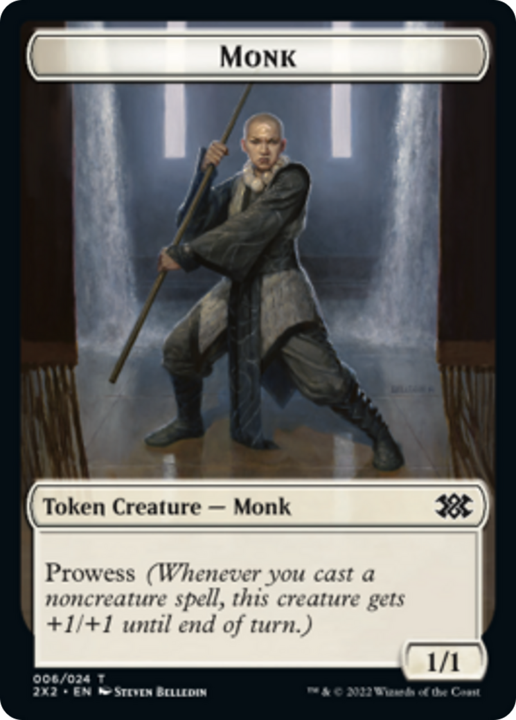 Cat Dragon // Monk Double-Sided Token [Double Masters 2022 Tokens] | Lots Moore NSW