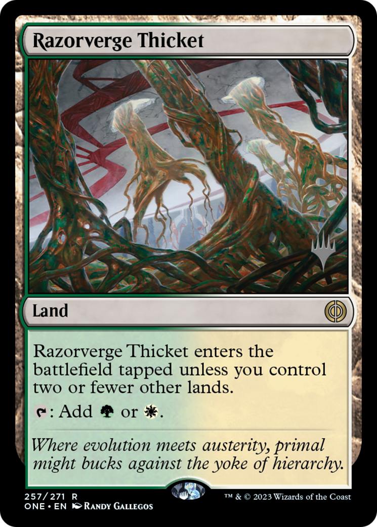 Razorverge Thicket (Promo Pack) [Phyrexia: All Will Be One Promos] | Lots Moore NSW