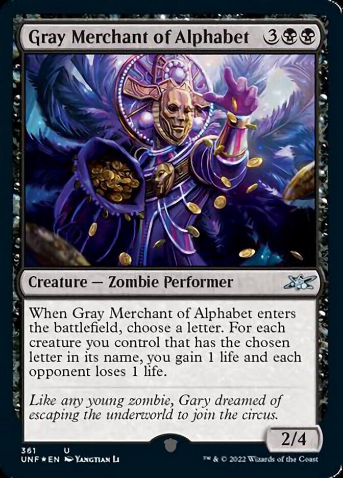 Gray Merchant of Alphabet (Galaxy Foil) [Unfinity] | Lots Moore NSW