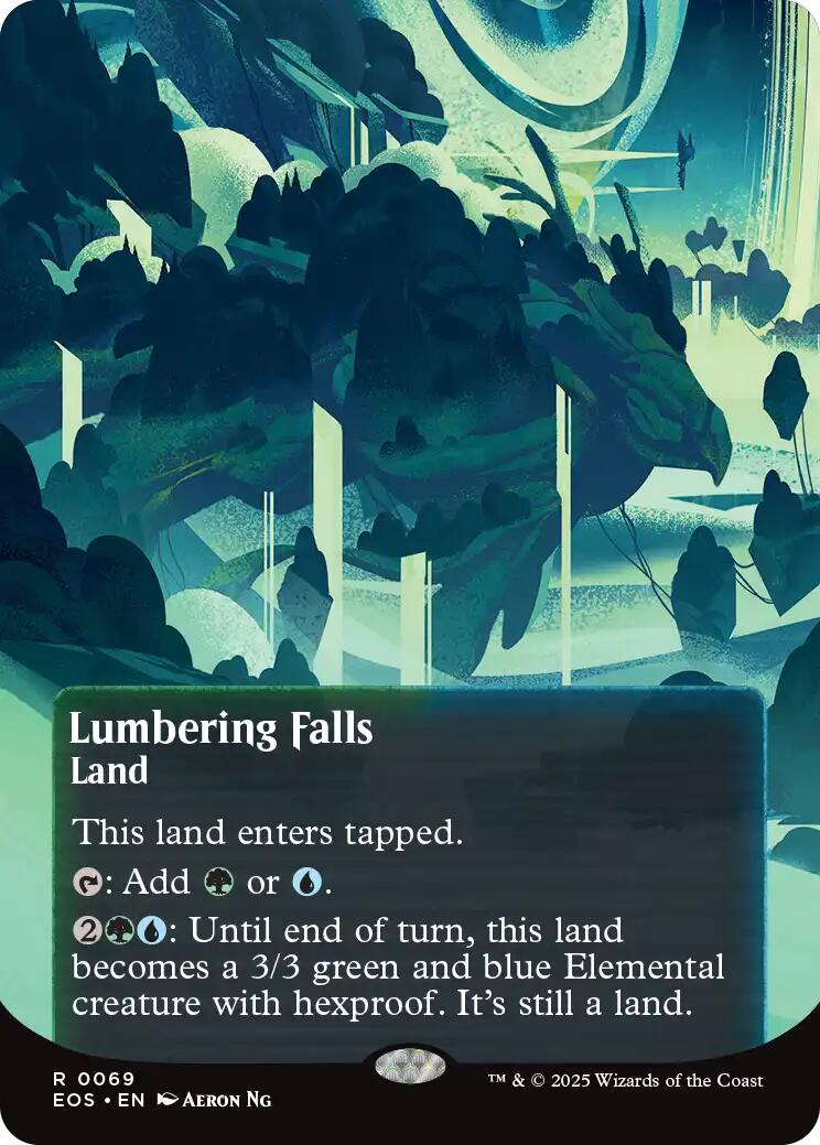Lumbering Falls (0069) (Borderless) [Edge of Eternities: Stellar Sights] Magic: The Gathering | Lots Moore NSW