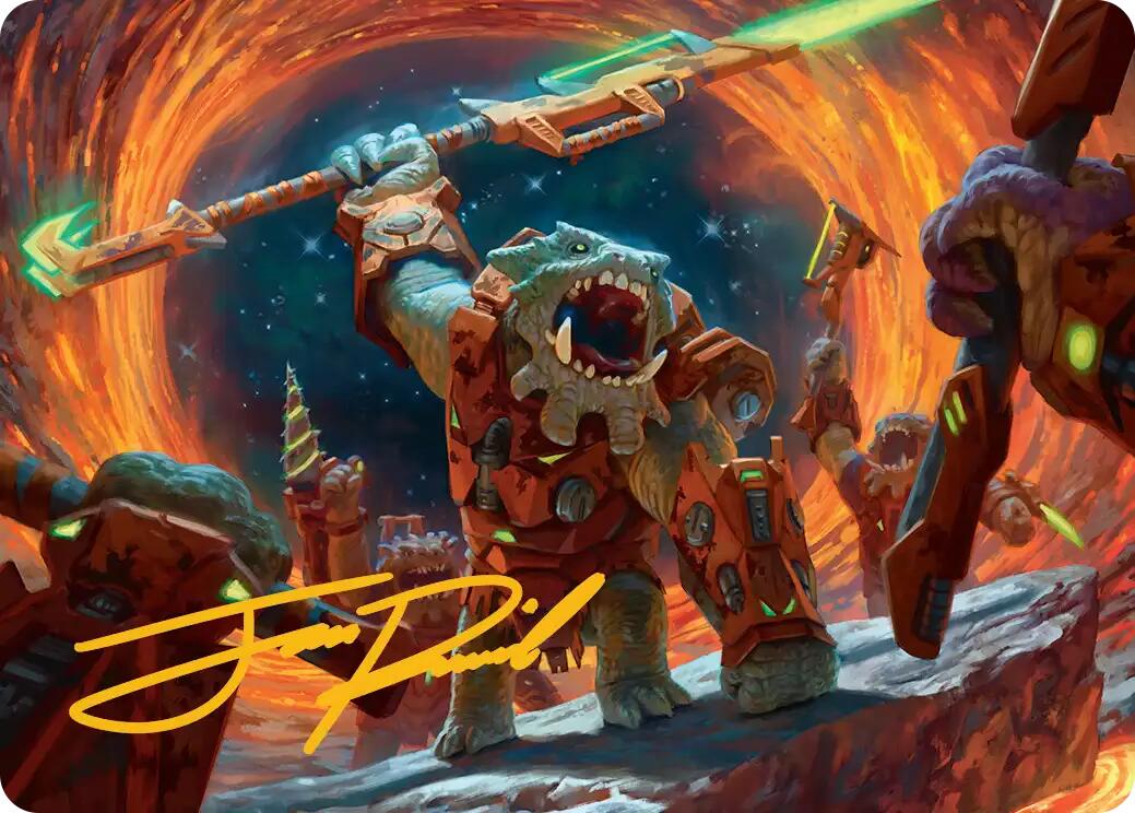 Frontline War-Rager Art Card (Gold-Stamped Signature) [Edge of Eternities Art Series] | Lots Moore NSW