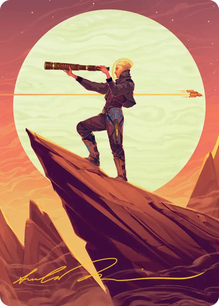 Sami, Wildcat Captain Art Card (Gold-Stamped Signature) [Edge of Eternities Art Series] | Lots Moore NSW