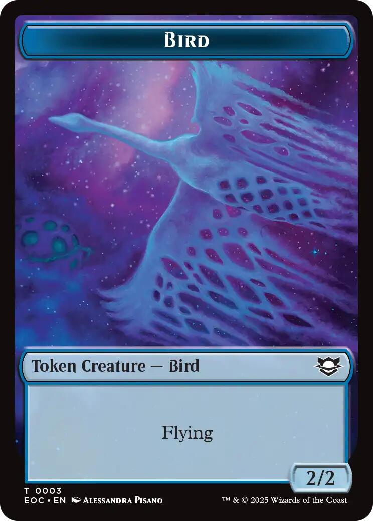 Bird // Golem (0012) Double-Sided Token [Edge of Eternities Commander Tokens] | Lots Moore NSW