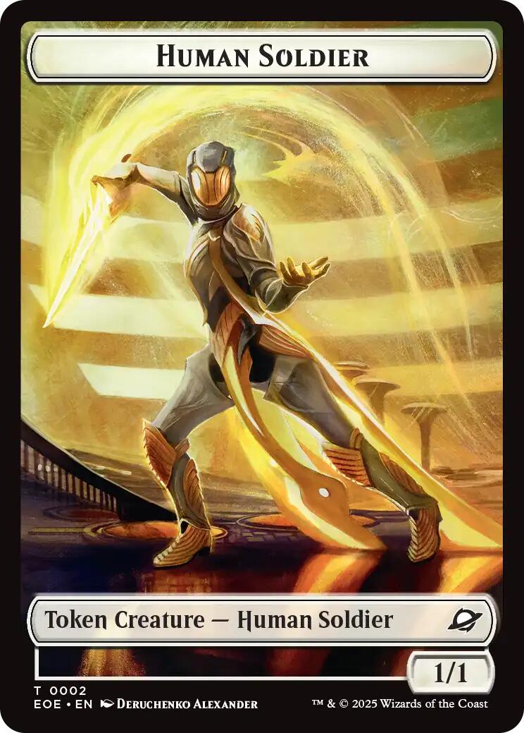Human Soldier // Lander (0007) Doubled-Sided Token [Edge of Eternities Tokens] | Lots Moore NSW