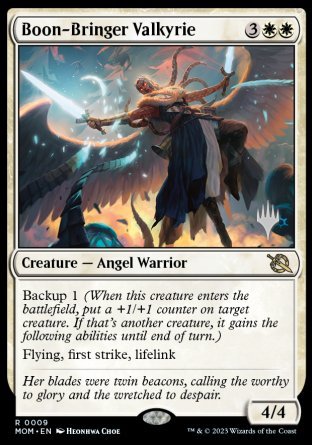 Boon-Bringer Valkyrie (Promo Pack) [March of the Machine Promos] | Lots Moore NSW