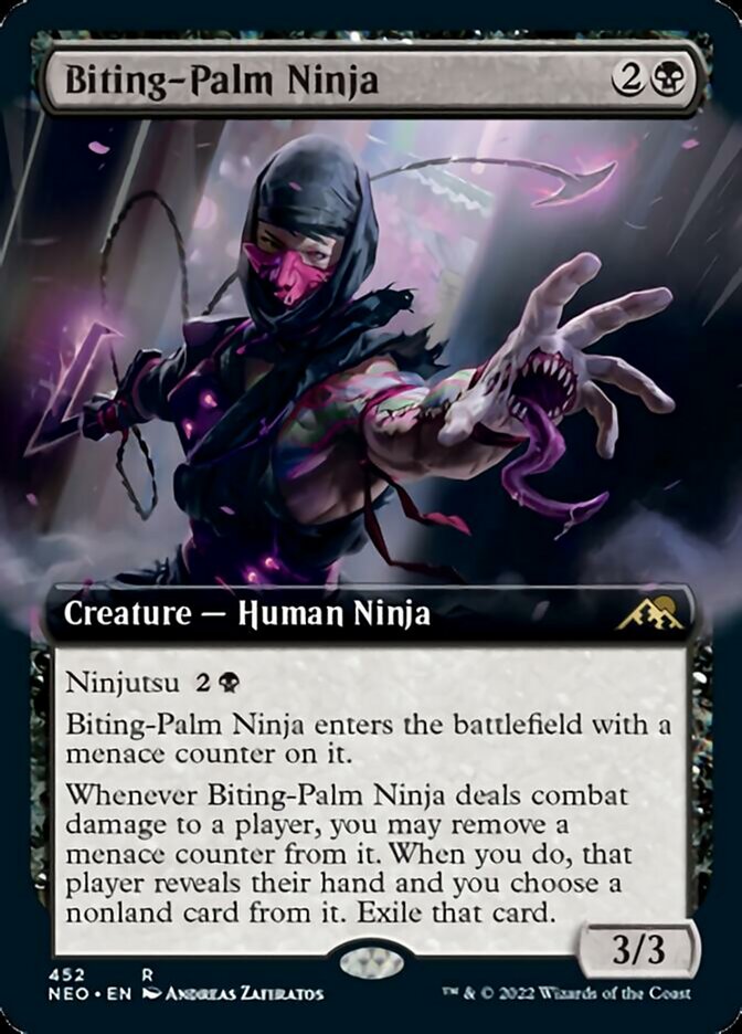 Biting-Palm Ninja (Extended Art) [Kamigawa: Neon Dynasty] | Lots Moore NSW