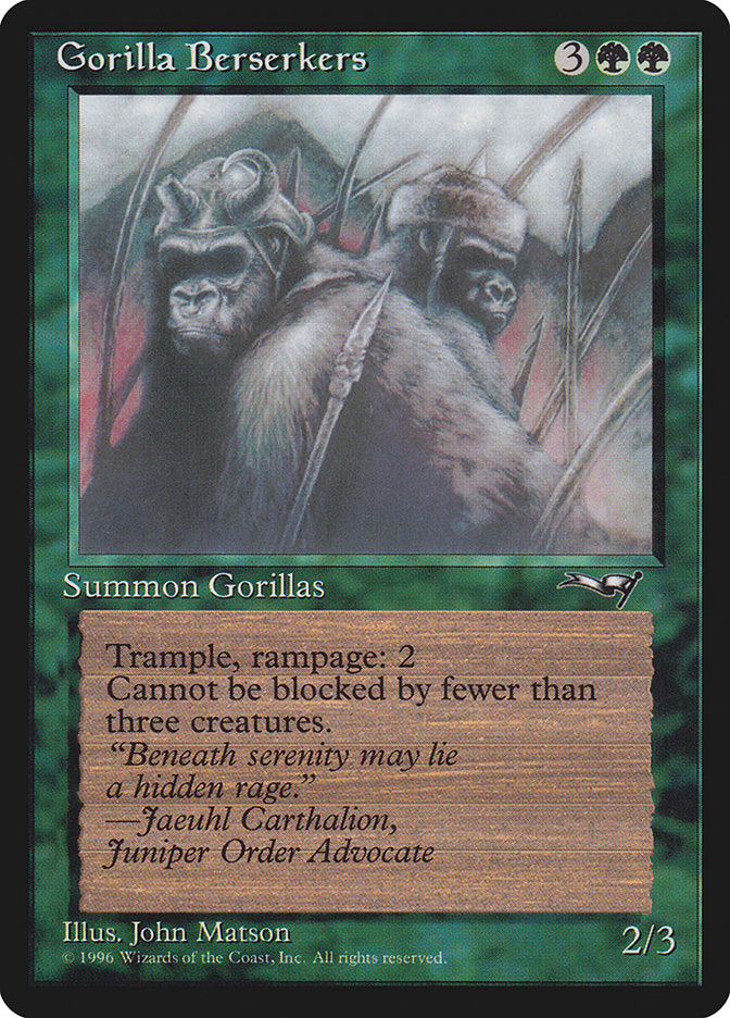 Gorilla Berserkers (Mouths Closed) [Alliances] | Lots Moore NSW