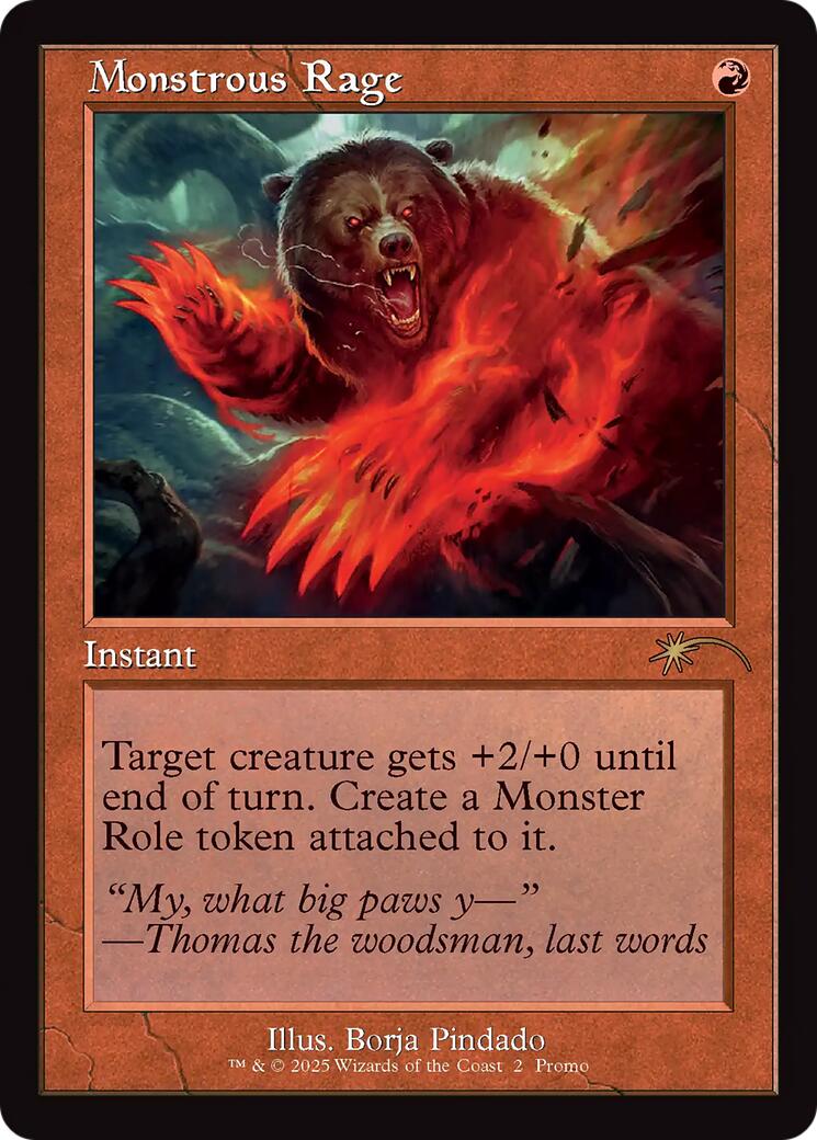 Monstrous Rage (Retro Frame) [Standard Showdown Promos] | Lots Moore NSW