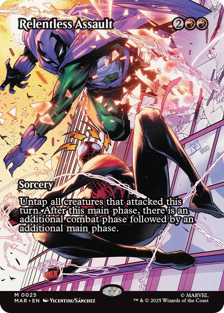 Relentless Assault (Borderless) [Marvel Universe: Eternal-Legal] Magic: The Gathering | Lots Moore NSW