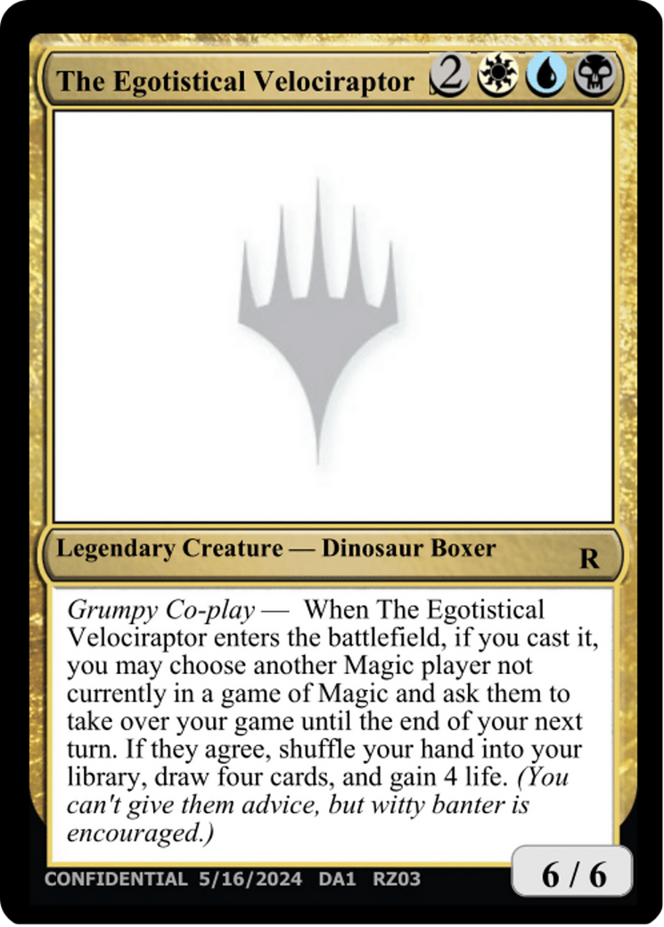 The Egotistical Velociraptor [Mystery Booster 2 Playtest Cards] | Lots Moore NSW