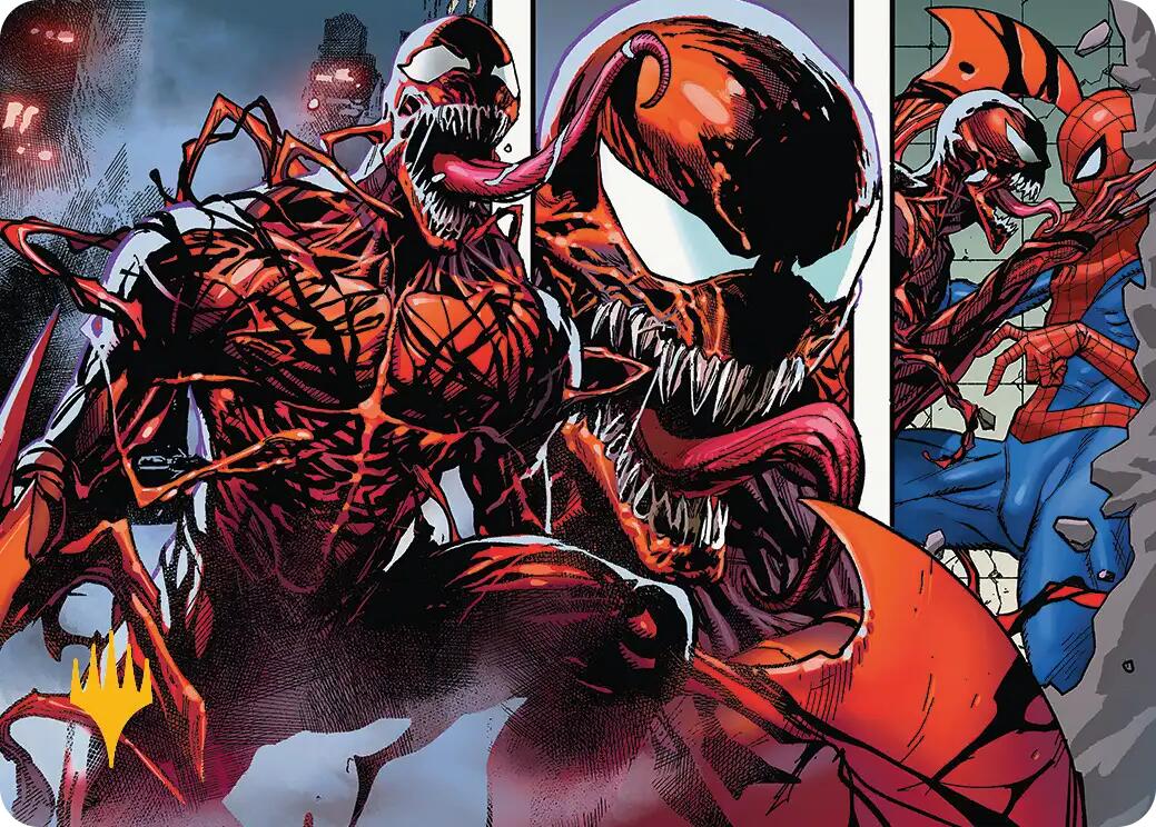 Carnage, Crimson Chaos Art Card (Gold-Stamped Planeswalker Symbol) [Marvel's Spider-Man Art Series] | Lots Moore NSW