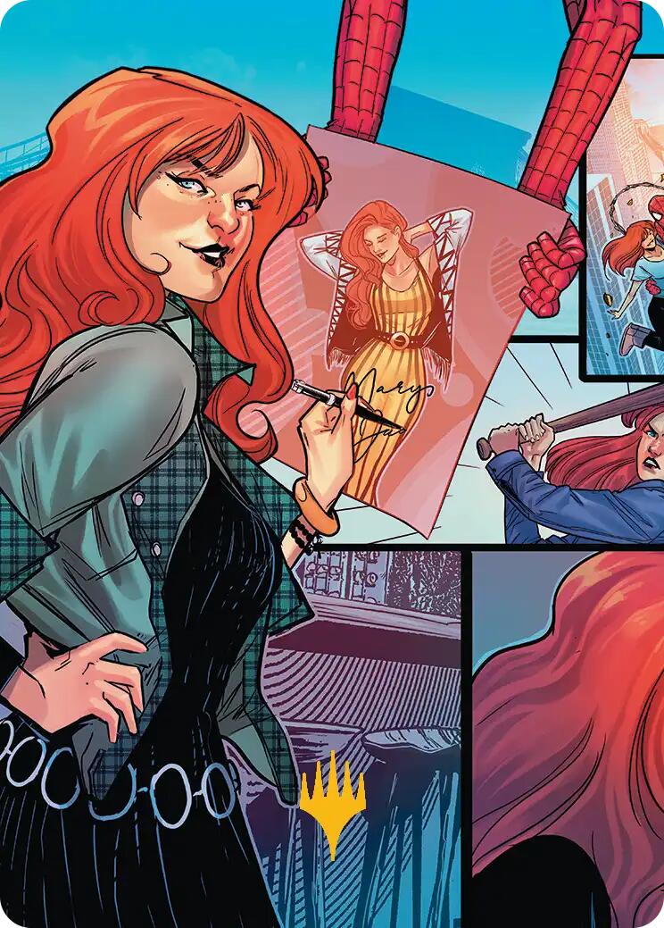 Mary Jane Watson Art Card (Gold-Stamped Planeswalker Symbol) [Marvel's Spider-Man Art Series] | Lots Moore NSW