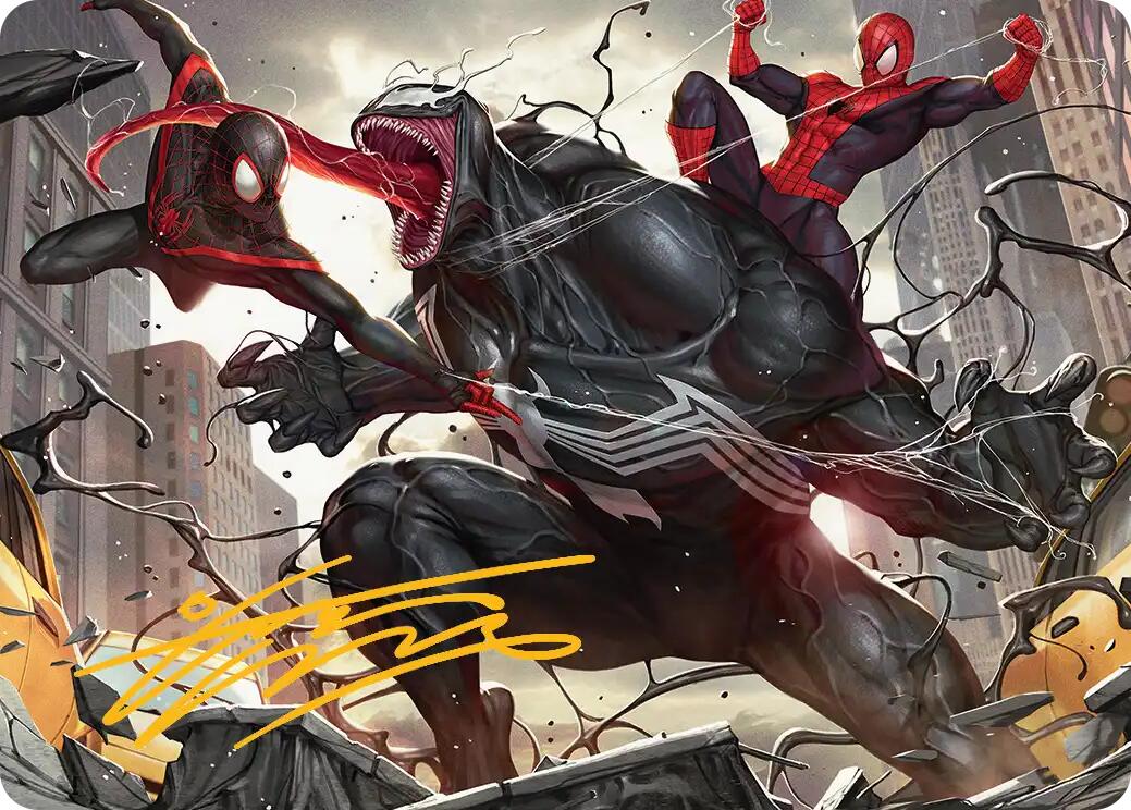 Terrific Team-Up Art Card (Gold-Stamped Signature) [Marvel's Spider-Man Art Series] | Lots Moore NSW