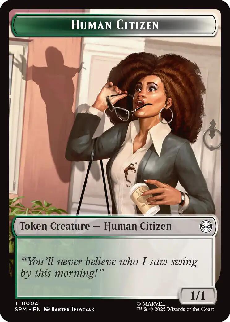 Human Citizen // Treasure Double-Sided Token [Marvel's Spider-Man Tokens] | Lots Moore NSW
