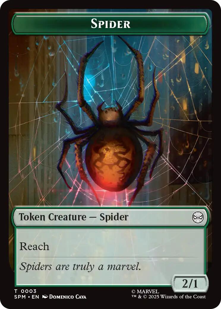 Spider // Food Double-Sided Token [Marvel's Spider-Man Tokens] | Lots Moore NSW