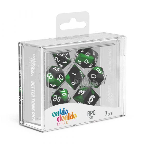 Oakie Doakie Dice RPG Set Glow in the Dark - Biohazard (7) | Lots Moore NSW