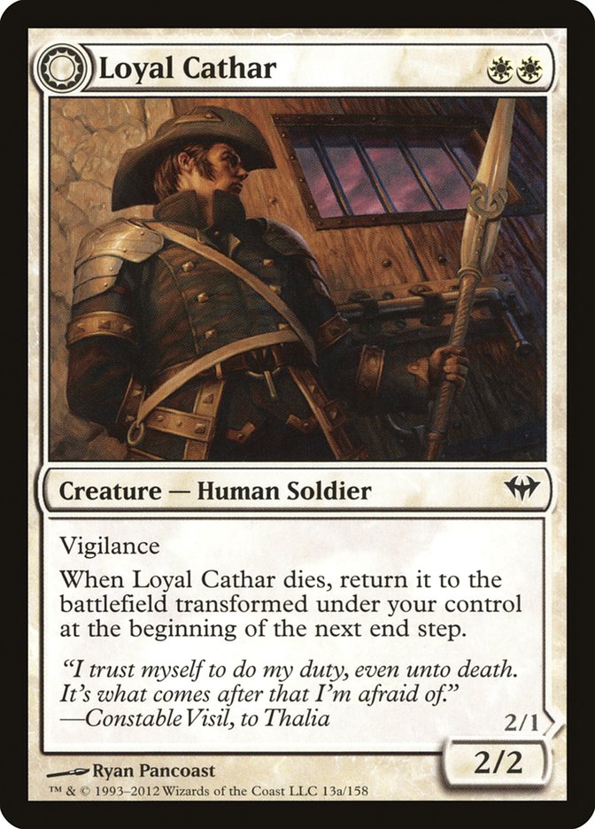 Loyal Cathar // Unhallowed Cathar [Dark Ascension] | Lots Moore NSW