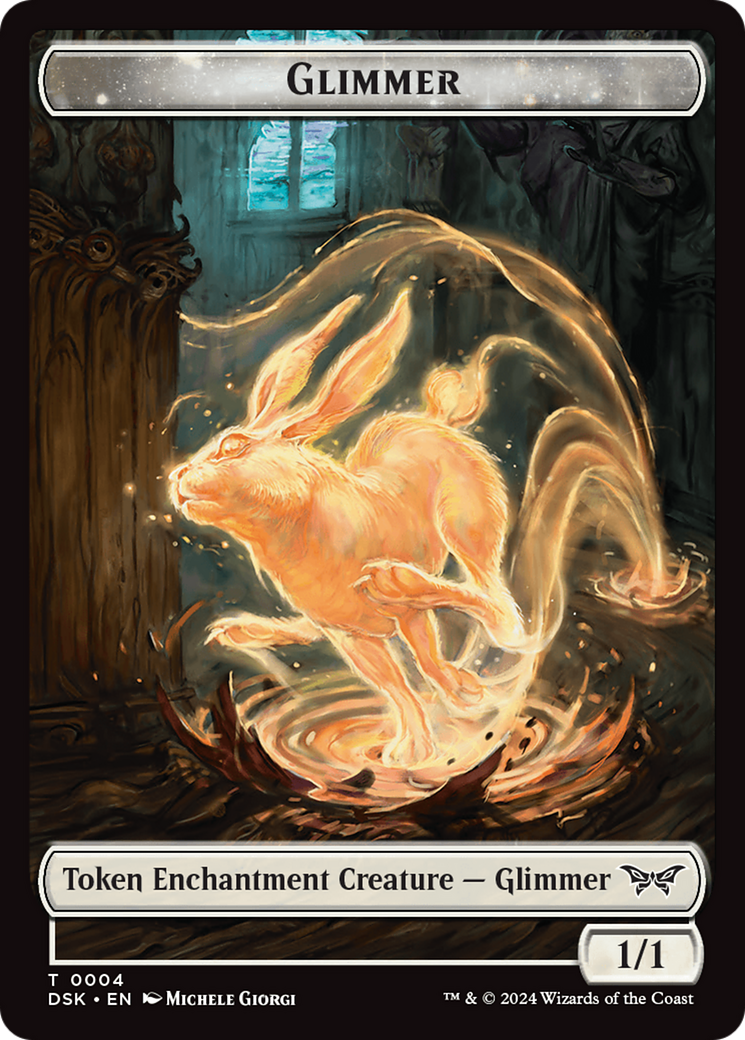 Horror // Glimmer Double-Sided Token [Duskmourn: House of Horror Tokens] | Lots Moore NSW