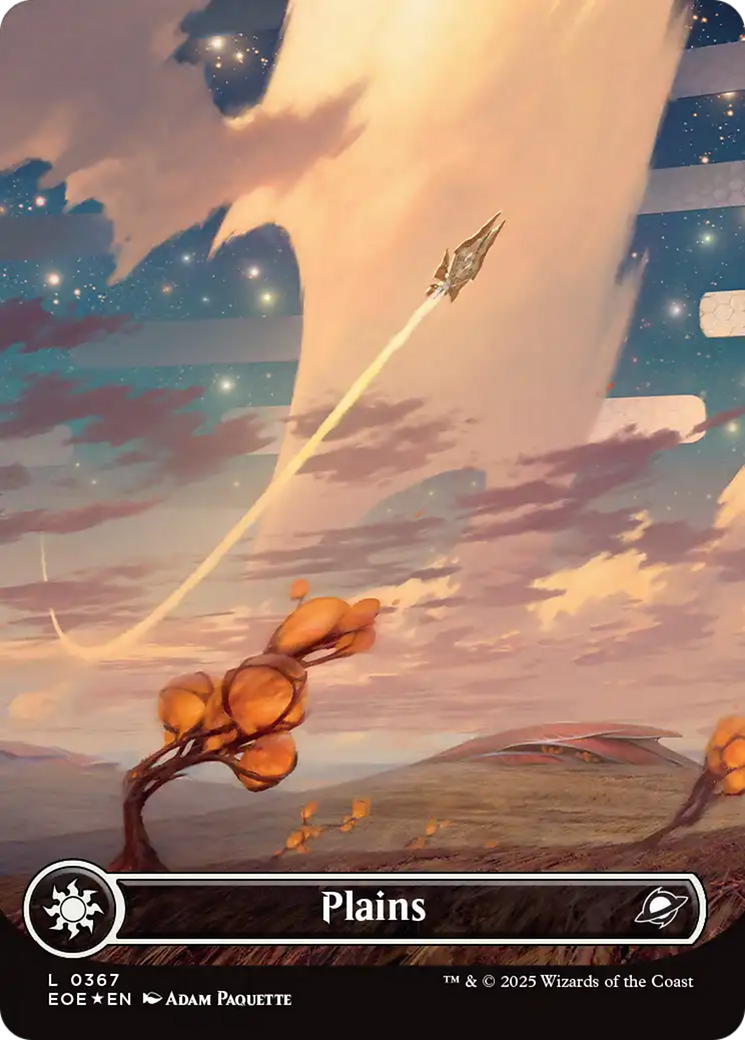 Plains (0367) (Borderless) (Galaxy Foil) [Edge of Eternities] | Lots Moore NSW