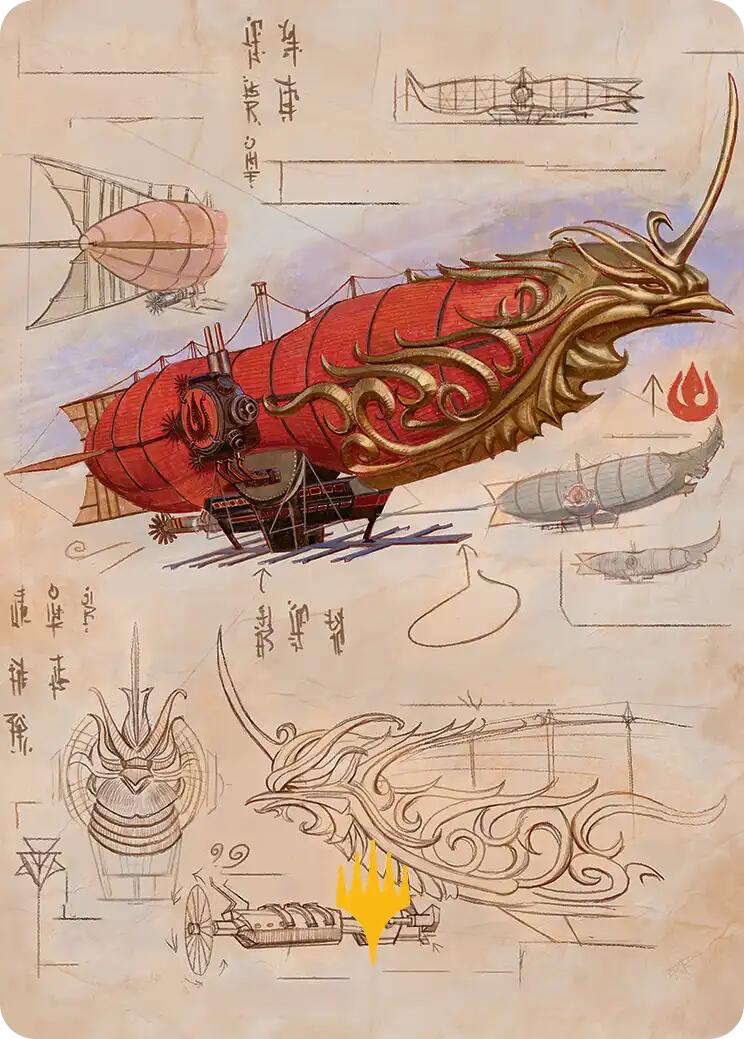 Phoenix Fleet Airship Art Card (Gold-Stamped Planeswalker Symbol) [Avatar: The Last Airbender Art Series] | Lots Moore NSW