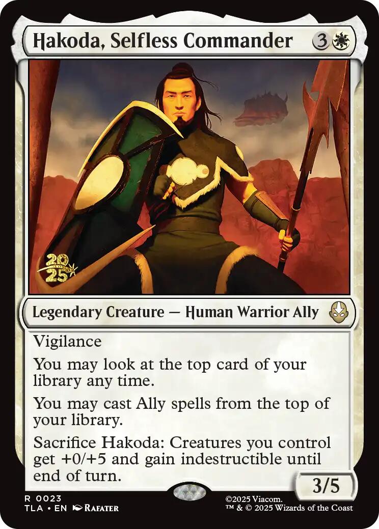 Hakoda, Selfless Commander [Avatar: The Last Airbender Prerelease Cards] | Lots Moore NSW