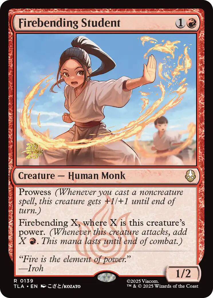 Firebending Student [Avatar: The Last Airbender Prerelease Cards] | Lots Moore NSW