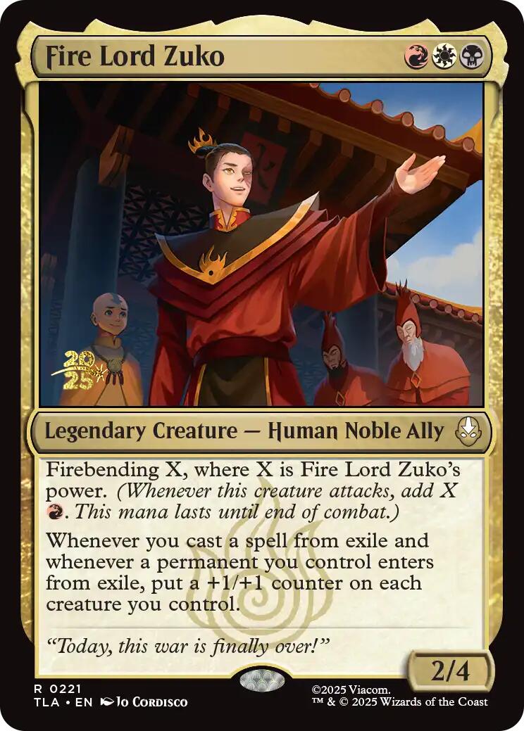 Fire Lord Zuko [Avatar: The Last Airbender Prerelease Cards] | Lots Moore NSW