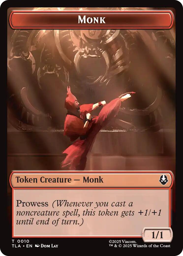 Monk // Clue (0017) Double-Sided Token [Avatar: The Last Airbender Tokens] | Lots Moore NSW