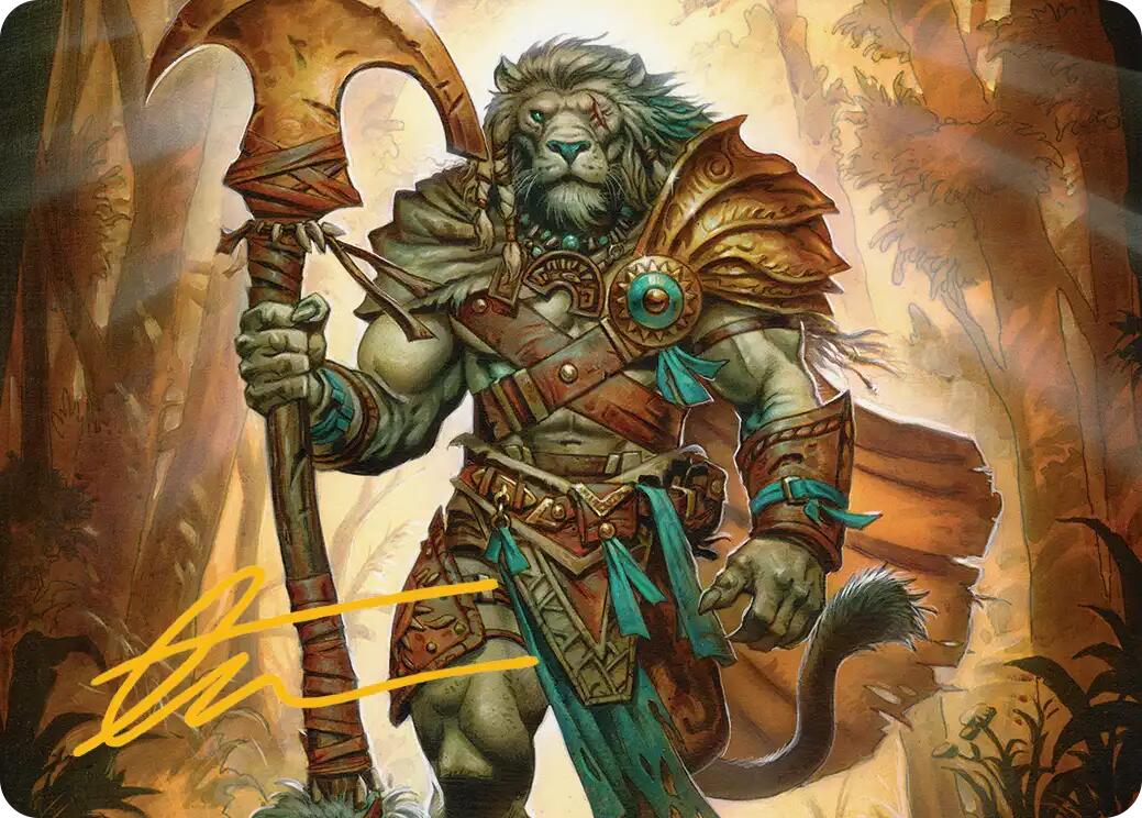 Ajani, Outland Chaperone Art Card (Gold-Stamped Signature) [Lorwyn Eclipsed Art Series] | Lots Moore NSW