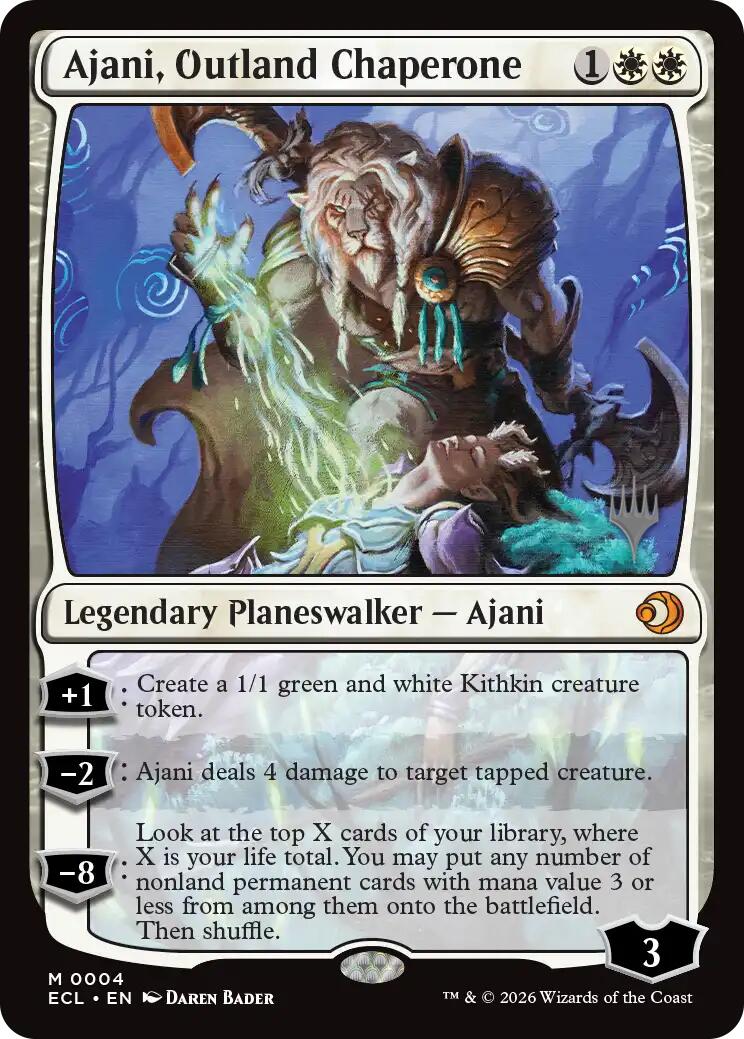 Ajani, Outland Chaperone [Lorwyn Eclipsed Promos] | Lots Moore NSW
