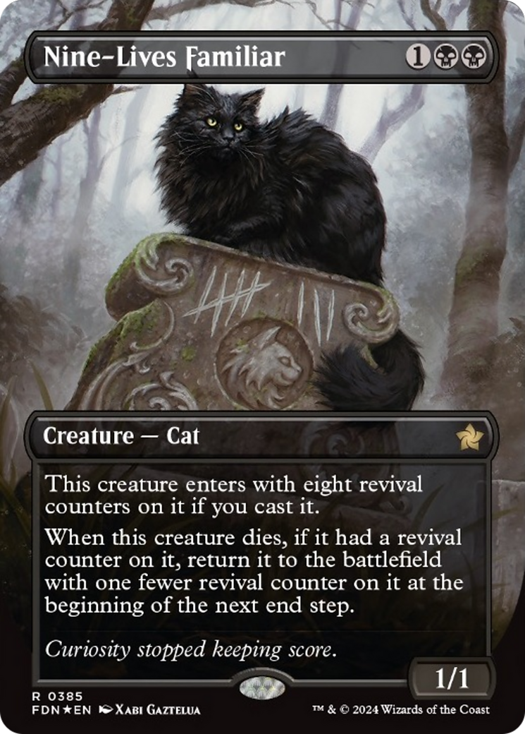 Nine-Lives Familiar (Borderless Mana Foil) [Foundations] | Lots Moore NSW