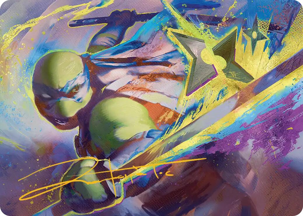 Leonardo's Technique Art Card (Gold-Stamped Signature) [Teenage Mutant Ninja Turtles Art Series] | Lots Moore NSW