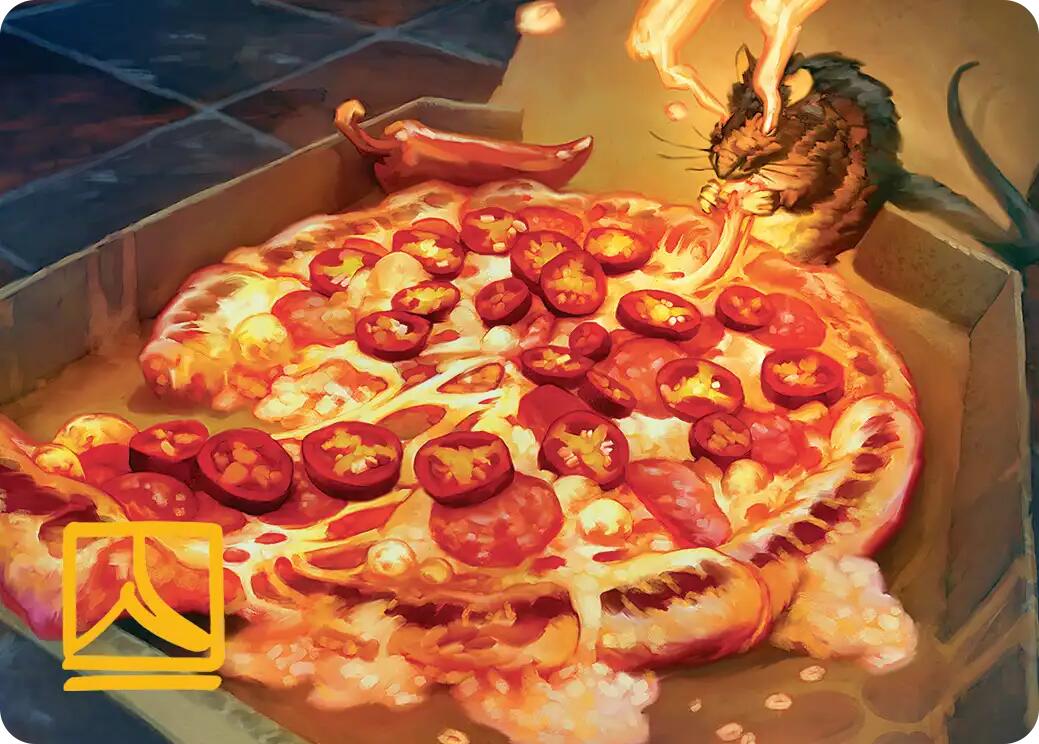 Spicy Oatmeal Pizza Art Card (Gold-Stamped Signature) [Teenage Mutant Ninja Turtles Art Series] | Lots Moore NSW