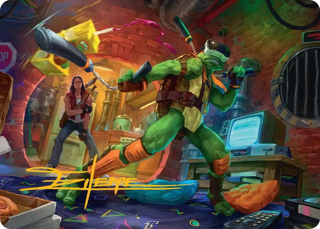 Michelangelo, Game Master Art Card (Gold-Stamped Signature) [Teenage Mutant Ninja Turtles Art Series] | Lots Moore NSW